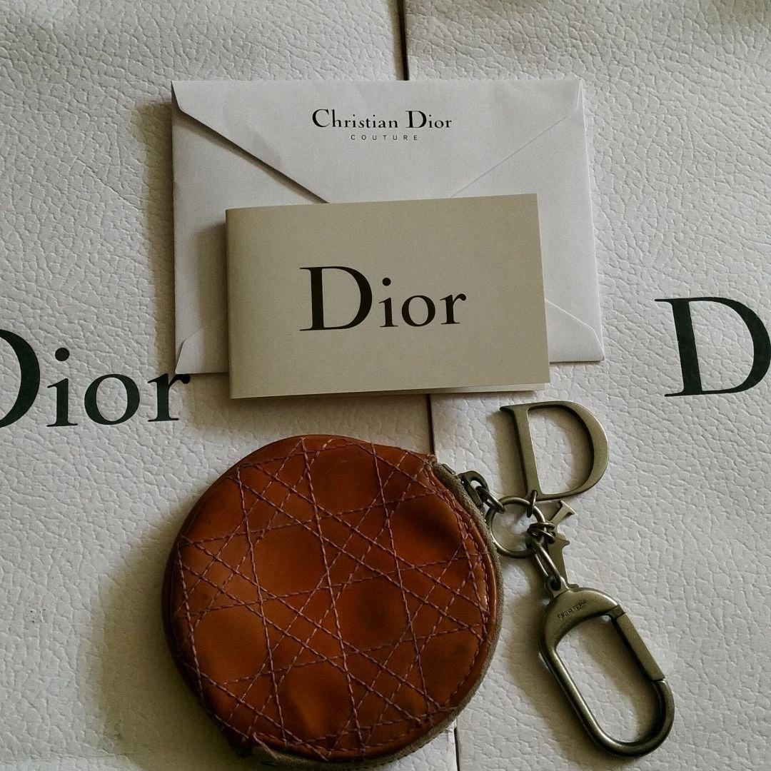 Dior rose rare porte monnaie avec porte clé authentique Christian Dior portefeuille femme