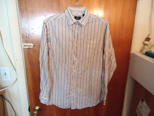 Mens / Boys First Wave Multi Color Size 18 Long Sleeve Striped Dress Shirt