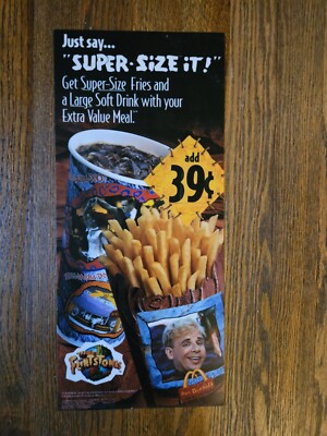 Mcdonalds Vintage The Flintstones  Drive Thru Sign Just Super Size It