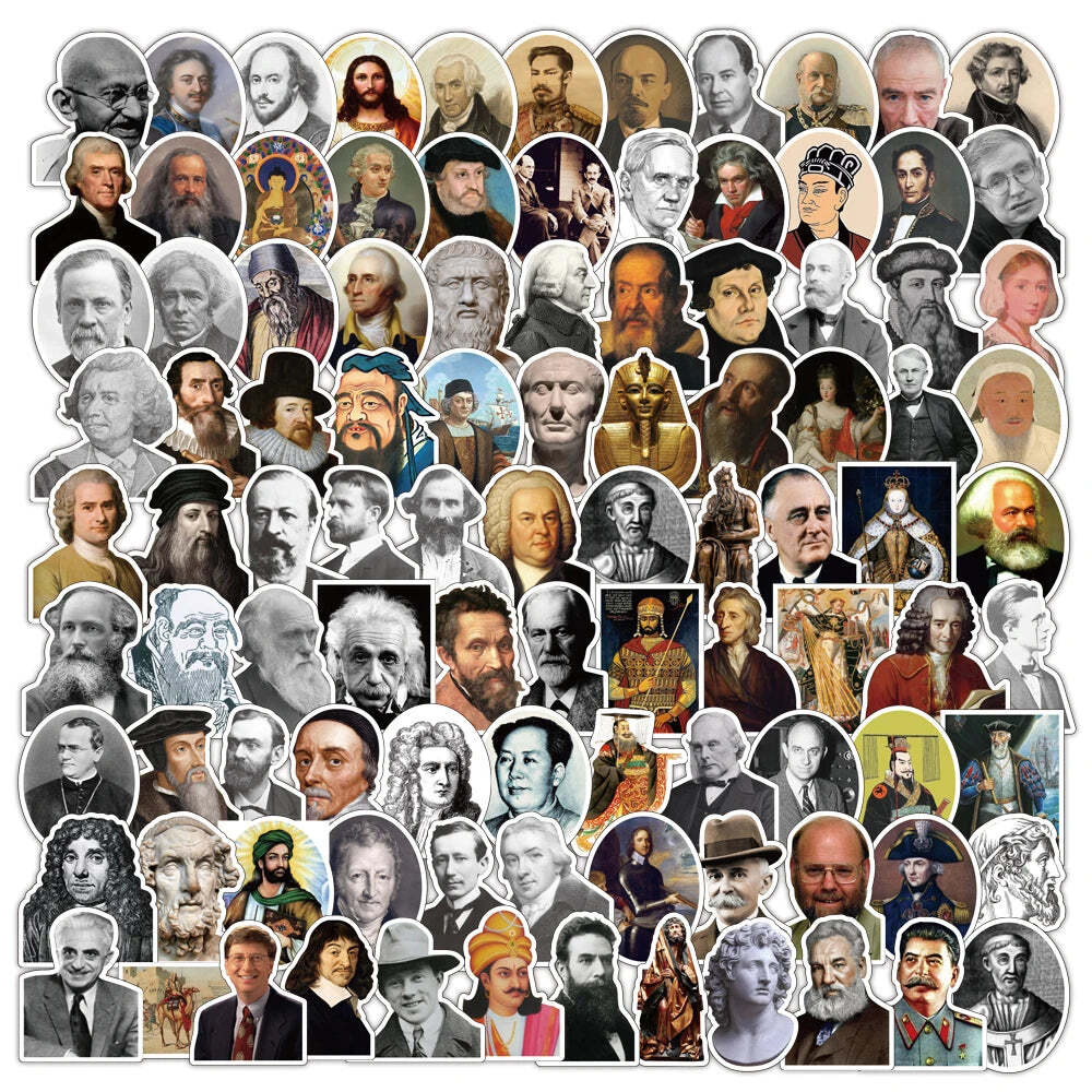100Pcs Portraits of Celebrities Stickers Decals DIY Water Bottle Laptop Luggage