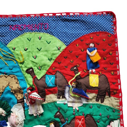 Applique Peru 3D Handmade Tapestry Wall Hanging Folk Art Nacimiento Nativity - Picture 4 of 16