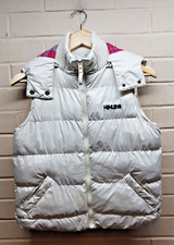 Henleys Women's Beige Sleeleveless Vest Jacket Size Uk 10, Eur 38 (a9)