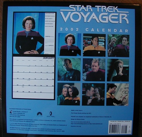 Star Trek Wall Calendar(12X12) Voyager 2002 - Picture 2 of 2