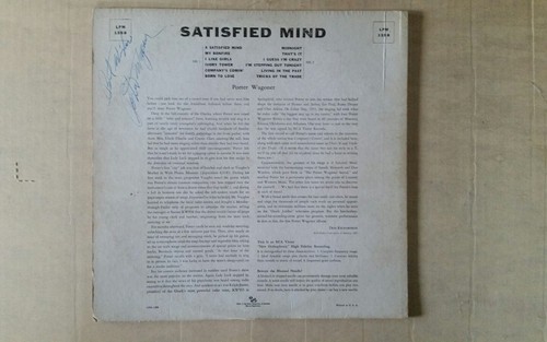 AUTOGRAPHED~PORTER WAGONER~" SATISFIED MIND " -33 1/3 LP-PHONO~RECORD ALBUM - Picture 3 of 4