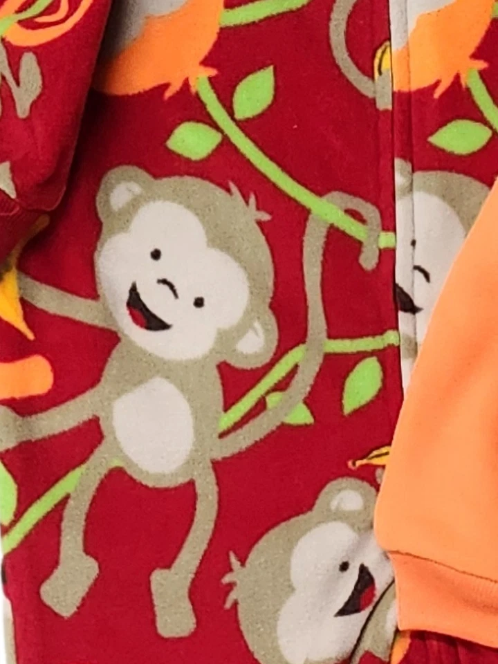 Pack de 2 pijamas para dormir mono rojo y naranja bebé niño Foto 2 de 2