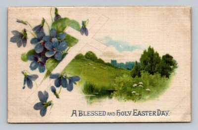 A Blessed and Holy Easter Day - Silk Postcard - Publisher John Winsch