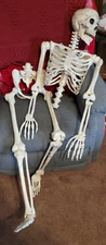 5 FT. SKELETON ACTION FIGURE PROP POSEABLE - HALLOWEEN - 2 PIECES - SEPARATED
