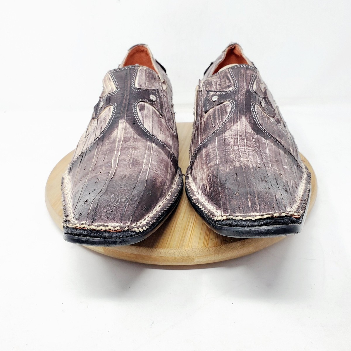 Robert Wayne Shoes Mens 9 Vegas Leather Studded Patchwork Extended