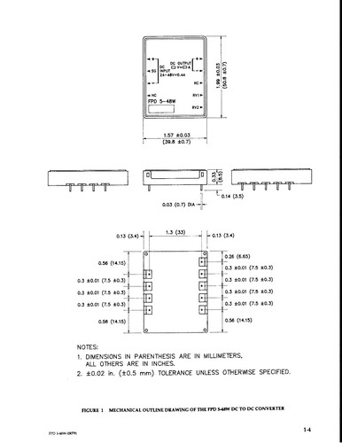 TDK DC-DC Converter - 12V DC Output - 4.8 Watts - FPD12 - 400 mA - 12 VDC Out - Picture 8 of 12
