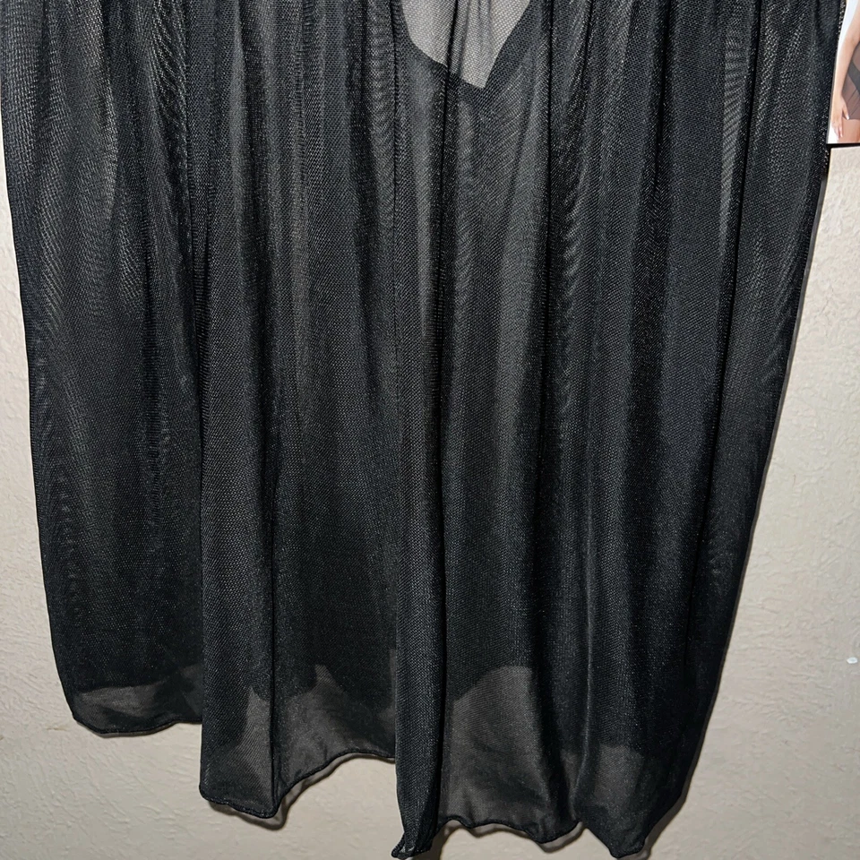 Lencería Fantasía Talla 1x/2x Babydoll Camisón Vestido Negro Dorado Lazo Foto 3 de 4