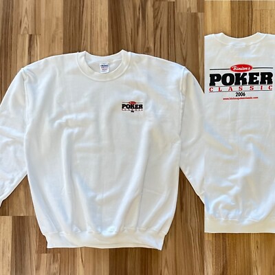 BINION'S POKER CLASSIC 2006 Las Vegas White Sweatshirt XL Casino Cards Gambling