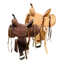 Kids Western Saddle Leather Horse Ranch Saddle 10" to 13" With Free Shipping