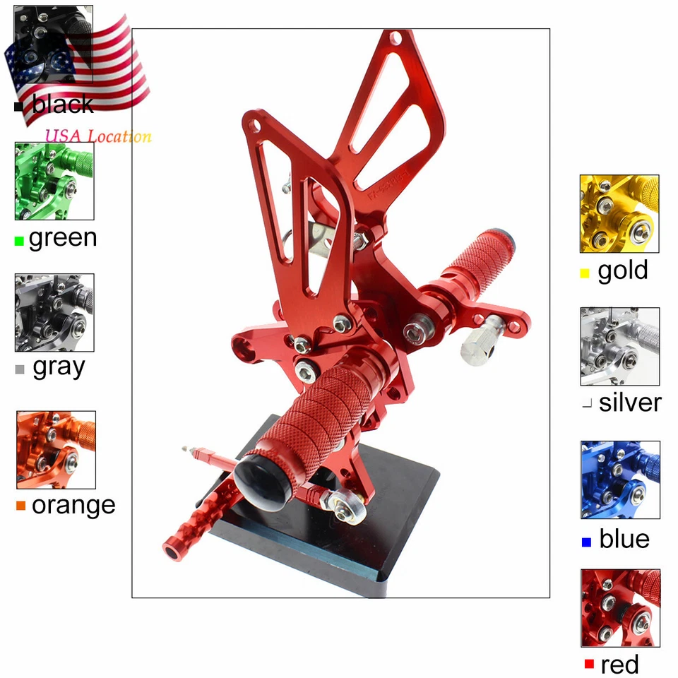 Para GSXR750/600 1996-2005 GSXR1000 reposapiés estriberas freno GP cambio CNC Foto 3 de 4