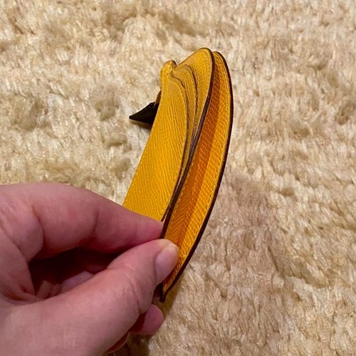 Hermes Fruit Coin Case Banana 035114Ca Couchevel Yellow Purse O Engraved - Picture 3 of 8