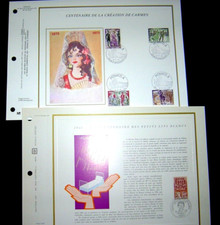 Opéra, Carmen, petits lits blancs  :  2 FDC - CEF France et Monaco.