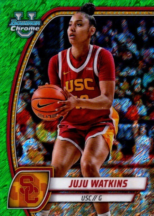 JUJU WATKINS 2024-25 Bowman Chrome U Green Shimmer USC Trojans Card #37