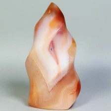 Natural Red Orange Carnelian Agate Quartz Crystal Stone Free-Form Reiki Healing