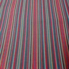 Stripe Print BTY Kensington for Quilting Treasures Gray Teal Red Tan