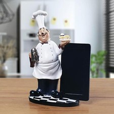 Chef Statue Decorative Ornament with Chalkboard Welcome Character Art