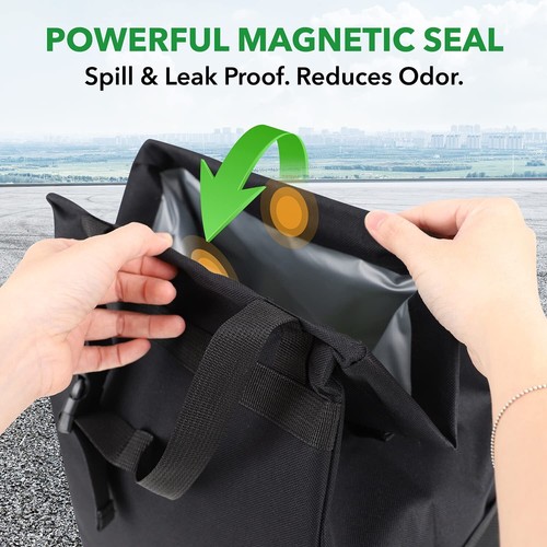 Versatile Black Auto Trash Bag with Lid - 25L Storage for Backseat Essentials - Picture 7 of 12
