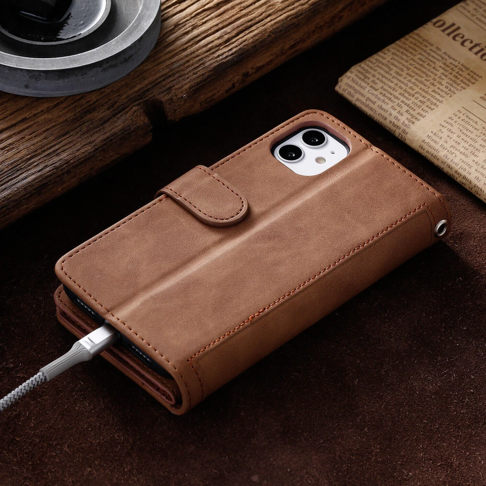 Leather Wallet Phone Case Cover For iPhone 16 15 14 13 12 11 8 7 Pro Max XR SE - Image 4 of 4