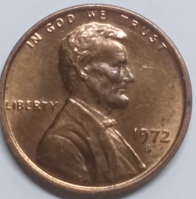 1972 S Lincoln Cent D/D Obverse Date M/M LIBERTY Moto See Photos