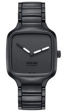 RADO New True Square R27075152 Black Ceramic Automatic Men's Watch New in Box
