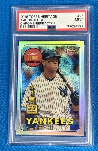 2018 Topps Heritage #25 Aaron Judge Chrome Refractor /569 PSA 9 Mint Rookie Cup