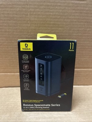 Baseus SpaceMate(MAC) Docking Station, USB C Docking Station 3 Monitors with 4K.
