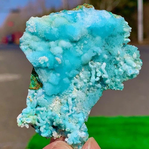 36G Natural blue textured stone crystal, Chinese blue Aragon heresy