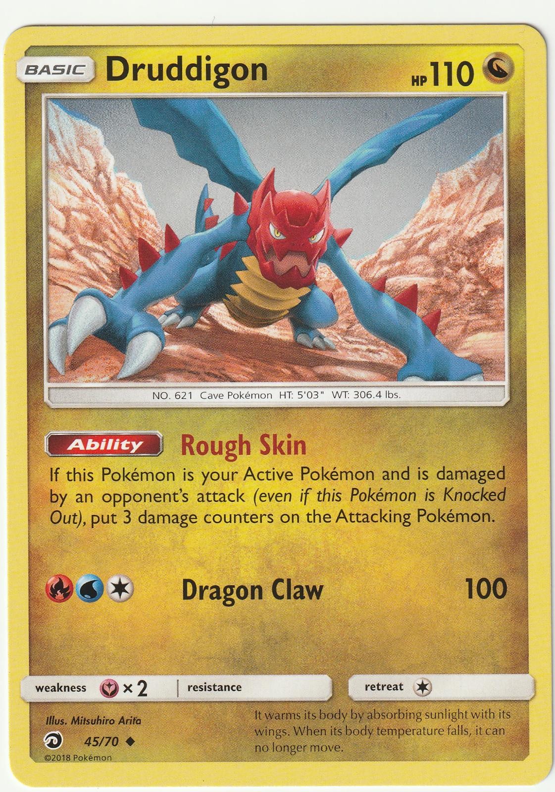 Druddigon 45/70 Uncommon Dragon Majesty Pokemon Near Mint