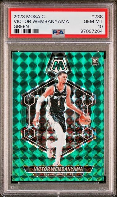 Victor Wembanyama Rookie PSA 10 Green Mosaic Prizm #238 2023 San Antonio Spurs