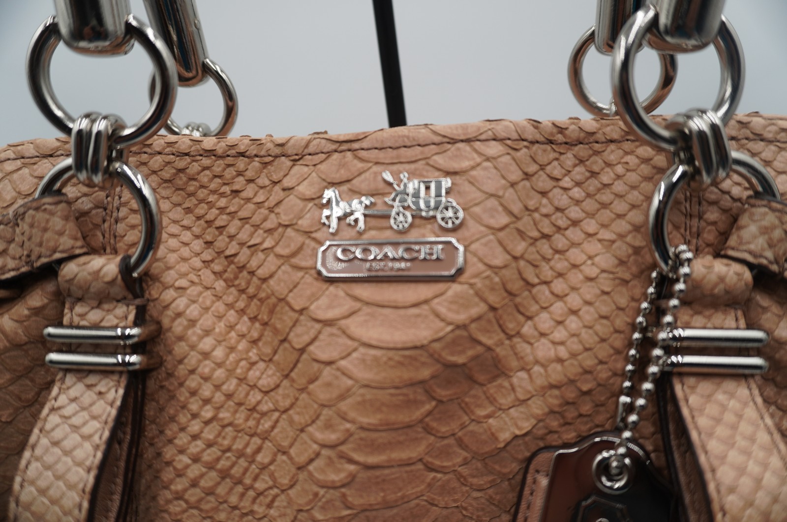 Coach Madison Sophia Embossed Python Leather Satc… - image 4