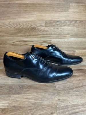 Herren Roberto Botticelli Schwarz Leder Oxford Formelle Schuhe UK 8 EU 42 Hergestellt in Italien