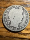1892 Barber Quarter Average Circulation. Nice Coin. Free Shipping.