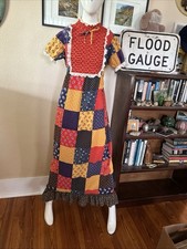 VINTAGE HANDMADE PATCHWORK MAXI DRESS HIPPIE BOHEMIAN