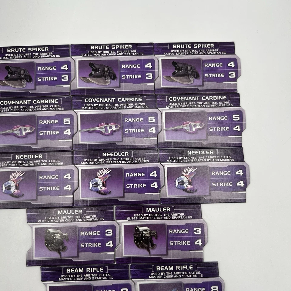 2008 Halo Interactive Strategy Game Replacement 22 Covenant Weapon Card Lot RPG - Image 3 of 4