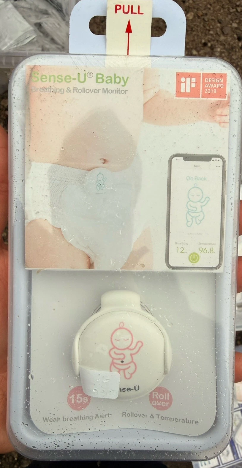 Sense-U Baby Monitor PINK - Breathing Temperature & Rollover Monitor Alerts