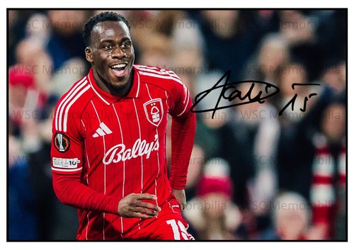 12035. Arnaud Kalimuendo Signed Pictures A4 Print Nottingham Forest Rennes etc.