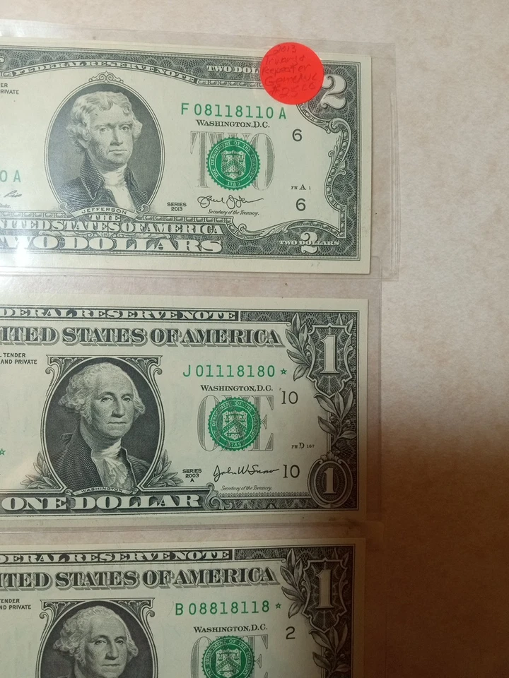 😎-Four Set Notes Zeros Ones And Eights/2-stars/1-57 S.C. Binary. - Image 3 of 4