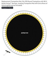 Zoomster Replacement Jumping Mat Fits 15 ft Round Trampoline Frame 96 V Hooks