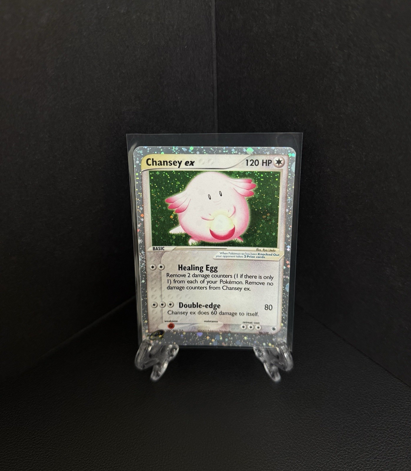 2003 Chansey ex 96/109 Ruby and Sapphire UR Holo Pokemon Card Used / LP