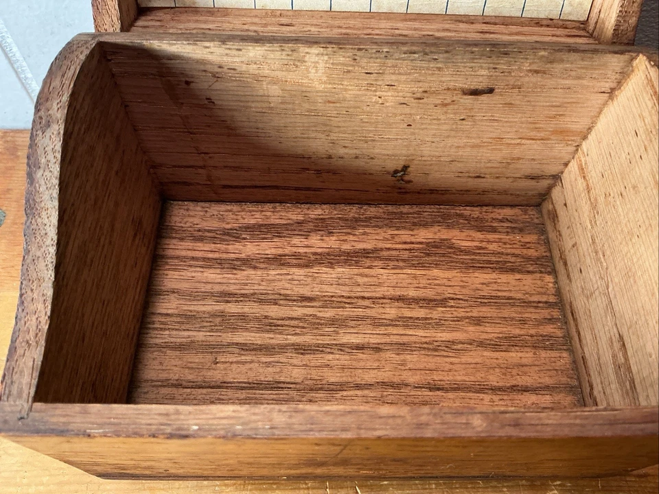 De colección, harina medalla de oro, caja de recetas de madera “recetas de servicio a domicilio” construcción cola de milano Foto 4 de 4