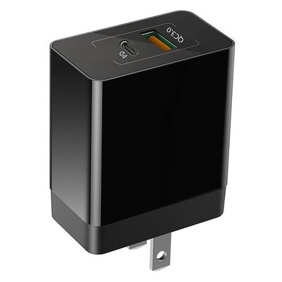 For Galaxy A13/A14/A15/A16/A17 - Quick Home Charger 30W 2-Port USB Type-C PD