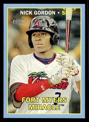 Nick Gordon 2016 Topps Heritage Minor League Blue #/99 #45 Miracle ESE