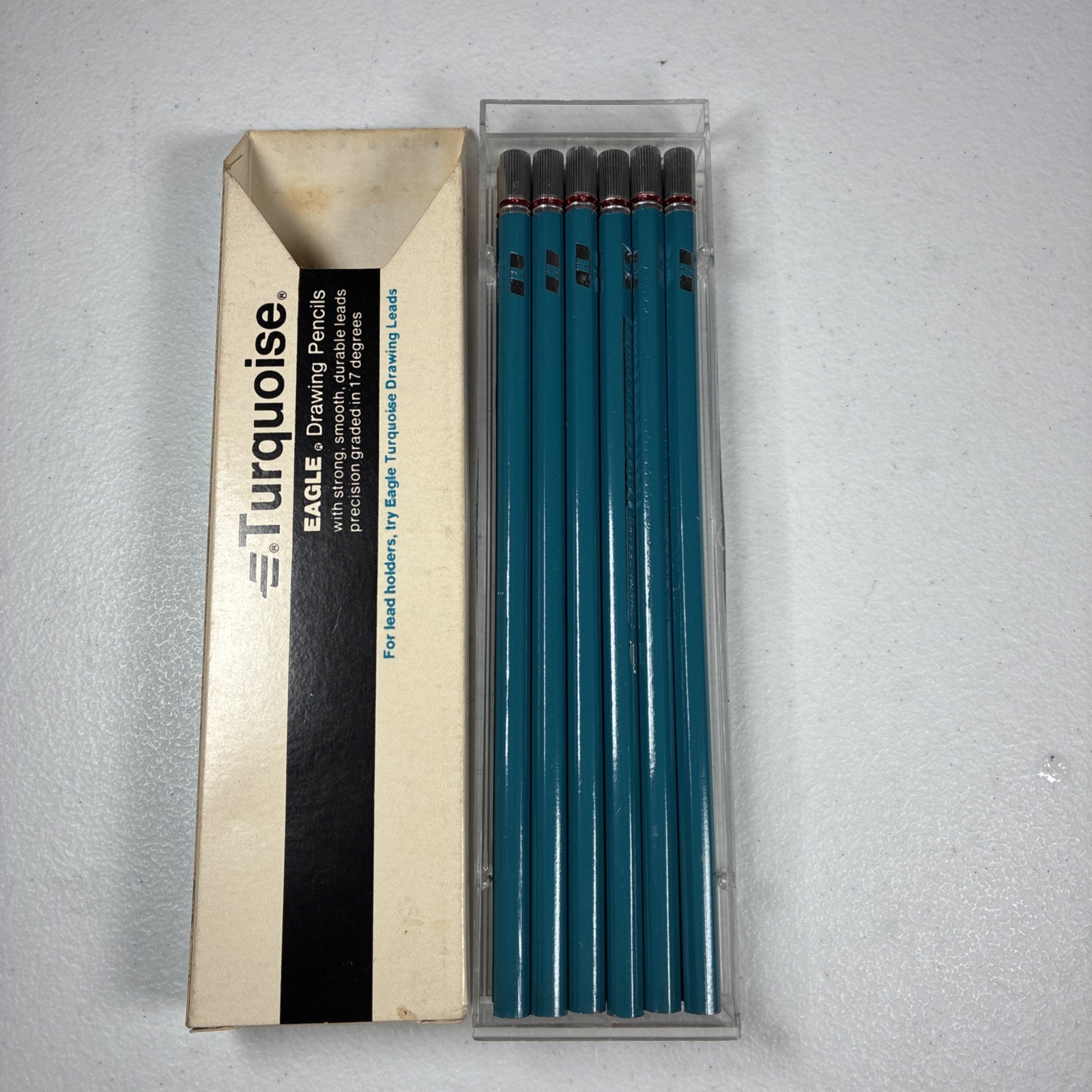 Vintage Berol 375 Turquoise Eagle Drawing Pencils Dozen 12 HB No. 81916 NOS