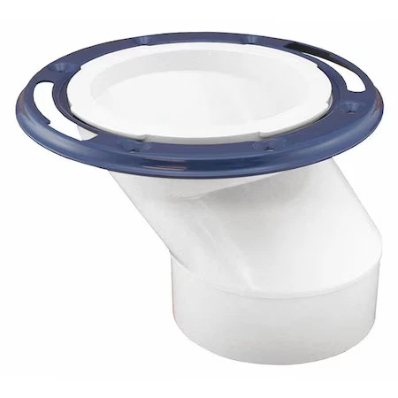 JONES STEPHENS C54400 Offset Cl Flange, Adj Mtl Ring, PVC, 3"x4" - Picture 1 of 1