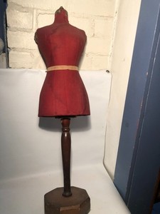 Antique Half Scale Miniature Mannequin Dress Form w Stand Counter Top