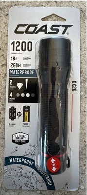 Coast GX20 1200 Lumen Waterproof Dustproof 18hr Runtime Flashlight LED
