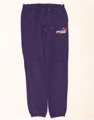 Puma Womens Graphic Tracksuit Trousers Joggers UK 10 Small  Purple CL08